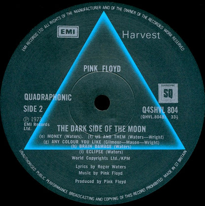 Pink Floyd : The Dark Side Of The Moon (LP, Album, Quad, Gat)