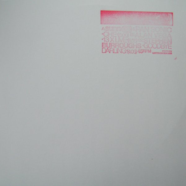 Sunn O))) & Pan Sonic / Alan Vega / Stephen Burroughs* : Che (10", Ltd, Num, Whi)