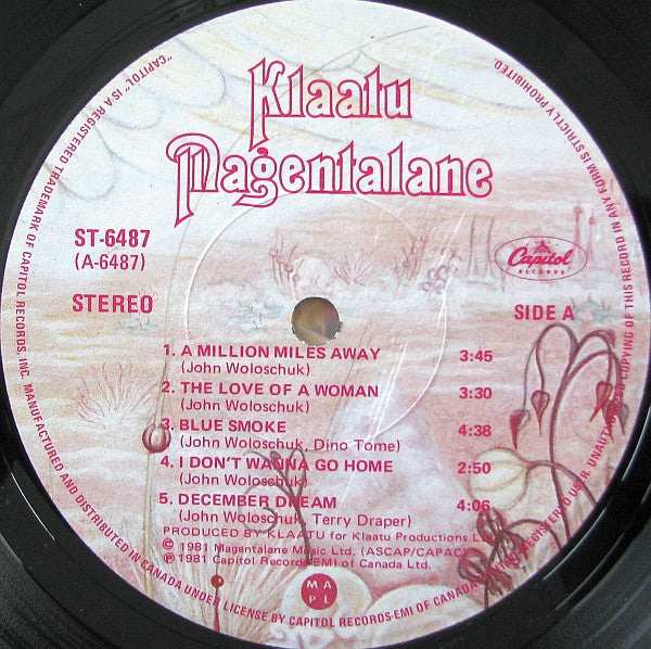 Klaatu : Magentalane (LP, Album, Hal)