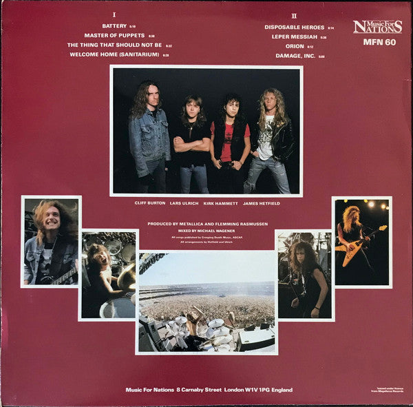 Metallica : Master Of Puppets (LP, Album, Ast)