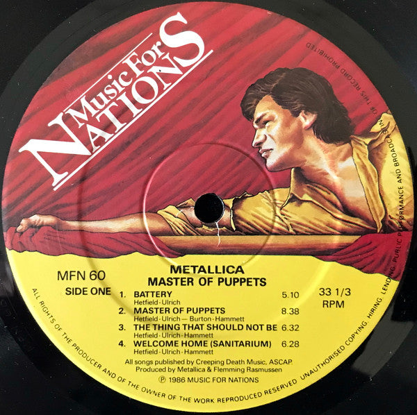 Metallica : Master Of Puppets (LP, Album, Ast)