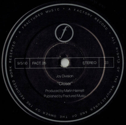Joy Division : Closer (LP, Album, RE, Squ)