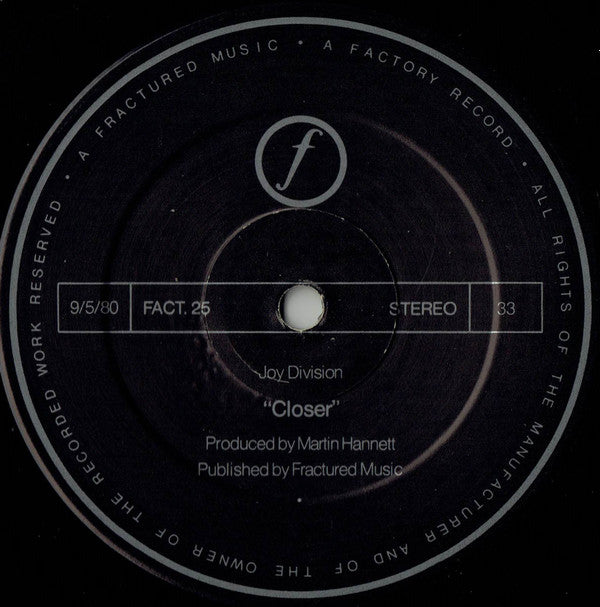 Joy Division : Closer (LP, Album, RE, Squ)
