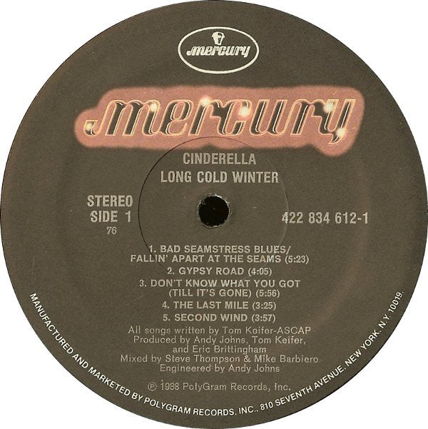 Cinderella (3) : Long Cold Winter (LP, Album, Hub)