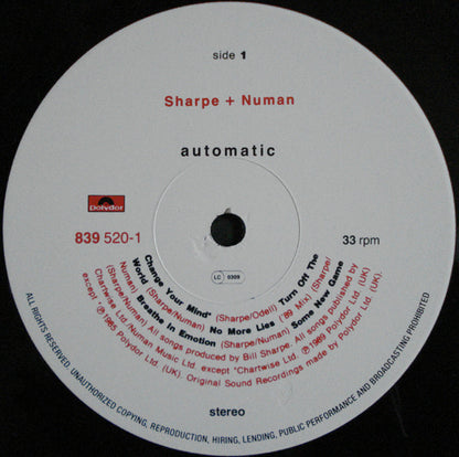 Sharpe + Numan* : Automatic (LP, Album)