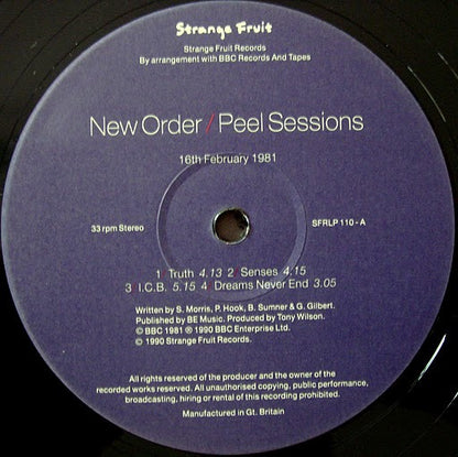 New Order : Peel Sessions (LP, Comp)