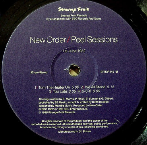New Order : Peel Sessions (LP, Comp)