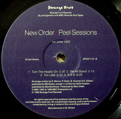 New Order : Peel Sessions (LP, Comp)