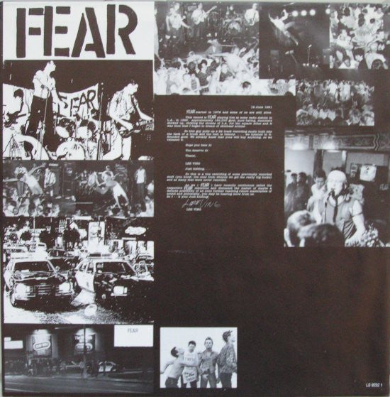 Fear (3) : Live... For The Record (LP, Album)