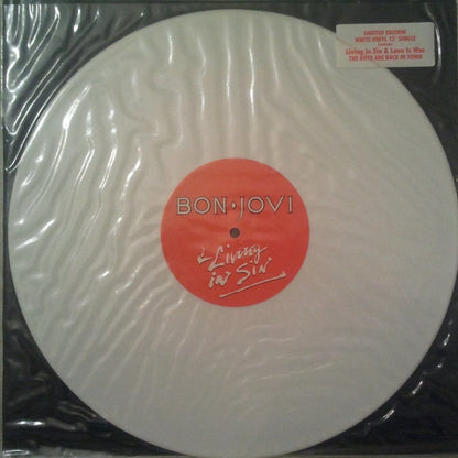 Bon Jovi : Living In Sin (12", Single, Ltd, Whi)