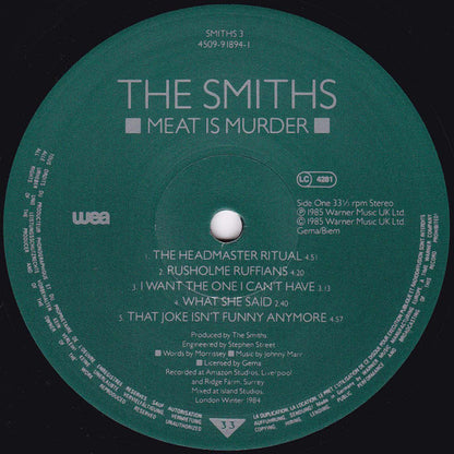 The Smiths : Meat Is Murder (10", Album, Ltd, Num, RE)