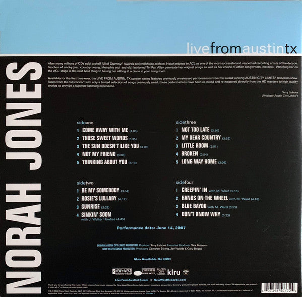 Norah Jones : Live From Austin, TX (2xLP, Album, 180)