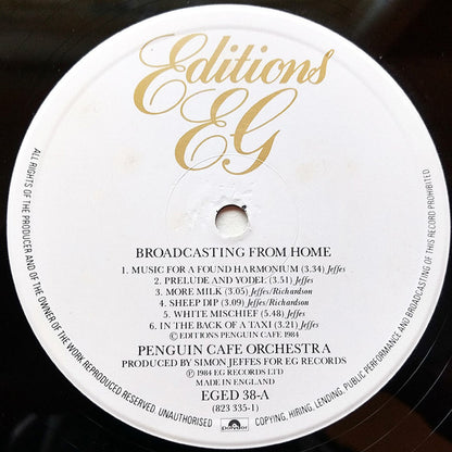 Penguin Cafe Orchestra : Broadcasting From Home (LP, Album)