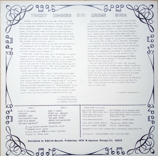 Creme Soda : Tricky Zingers (LP, Album)