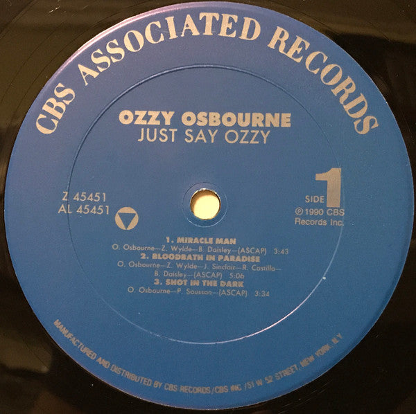 Ozzy Osbourne : Just Say Ozzy (12", EP)