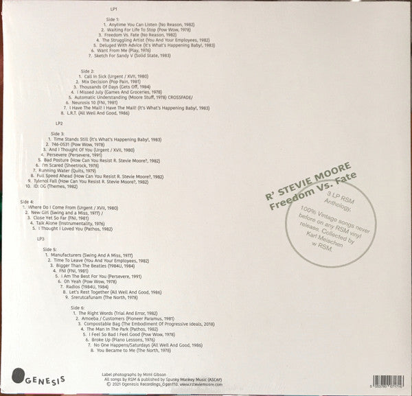 R’ Stevie Moore* : Freedom Vs. Fate (3xLP, Album, Comp, Ltd, Gre)