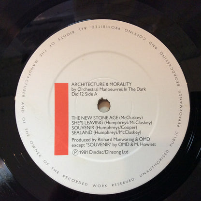 Orchestral Manoeuvres In The Dark : Architecture & Morality (LP, Album, Yel)