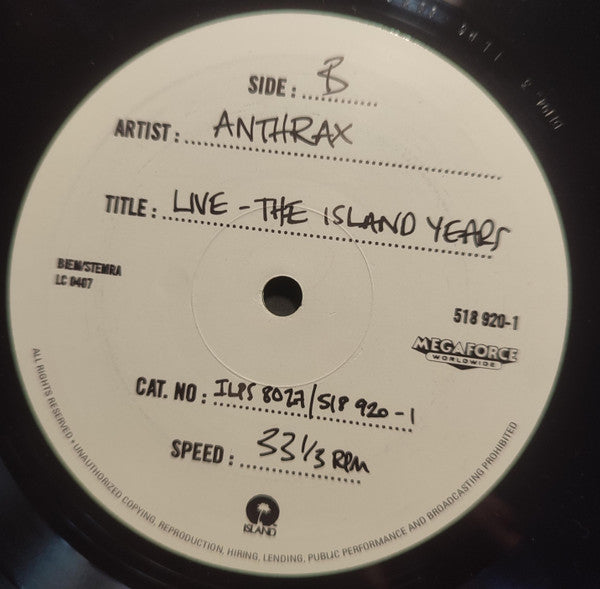 Anthrax : Live - The Island Years (LP, Album, Ltd, Num)