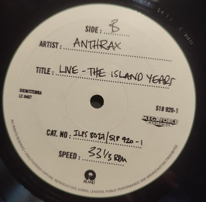 Anthrax : Live - The Island Years (LP, Album, Ltd, Num)