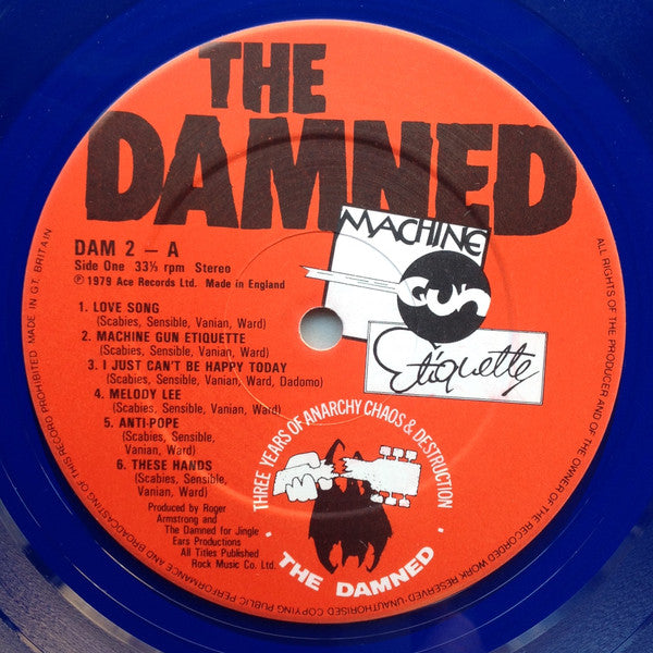 The Damned : Machine Gun Etiquette (LP, Album, RE, RP, Blu)