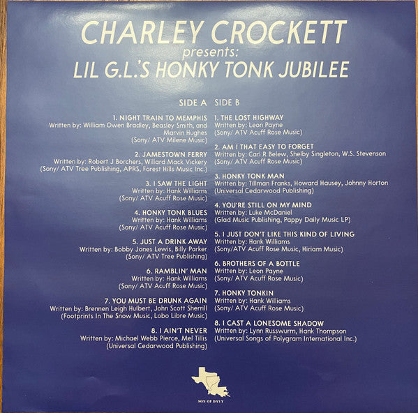 Charley Crockett : Lil G.L.'s Honky Tonk Jubilee (LP, Album, Mono, RE, Alt)