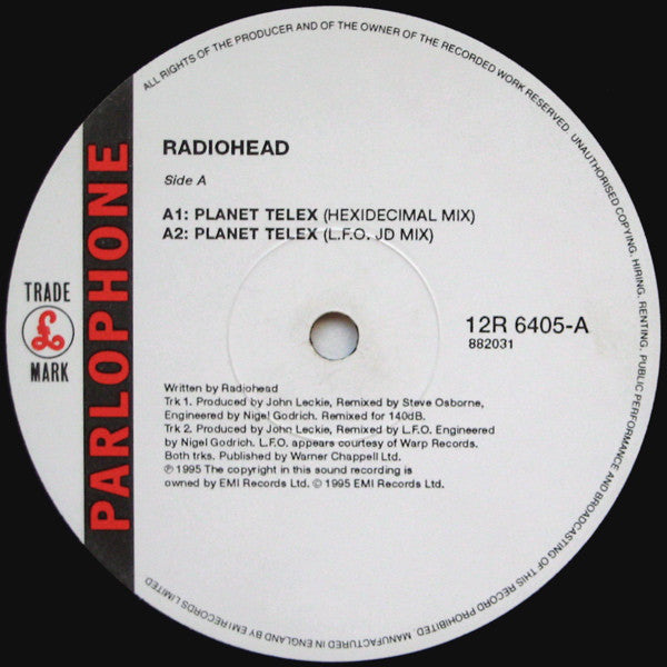 Radiohead : High & Dry / Planet Telex (12", Single, Ltd, Num)
