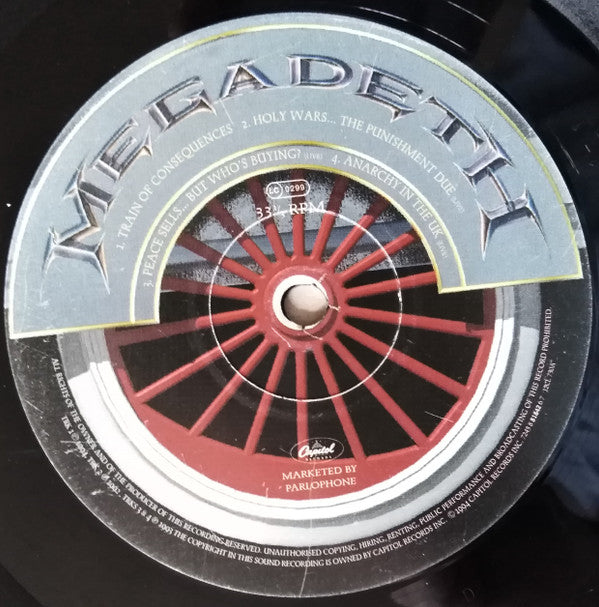 Megadeth : Train Of Consequences (12", S/Sided, Etch, Ltd, Num)