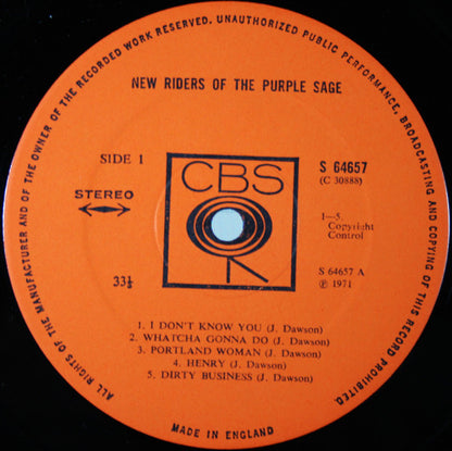 New Riders Of The Purple Sage : New Riders Of The Purple Sage (LP, Album)