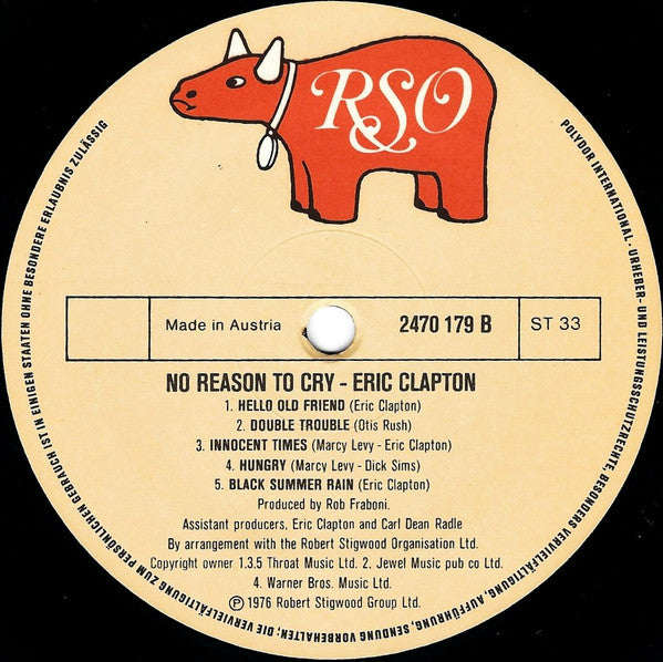 Eric Clapton : No Reason To Cry (LP, Album)
