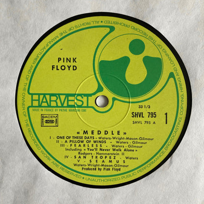Pink Floyd : Meddle (LP, Album, RE, 'Y')