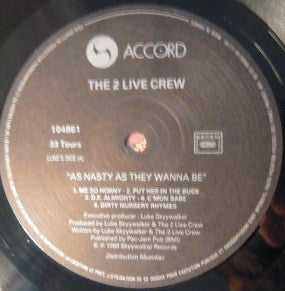 The 2 Live Crew : As Nasty As They Wanna Be (2xLP, Album)