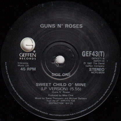 Guns N' Roses : Sweet Child O' Mine (12", Single, Met)