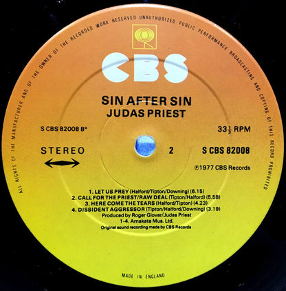 Judas Priest : Sin After Sin (LP, Album)