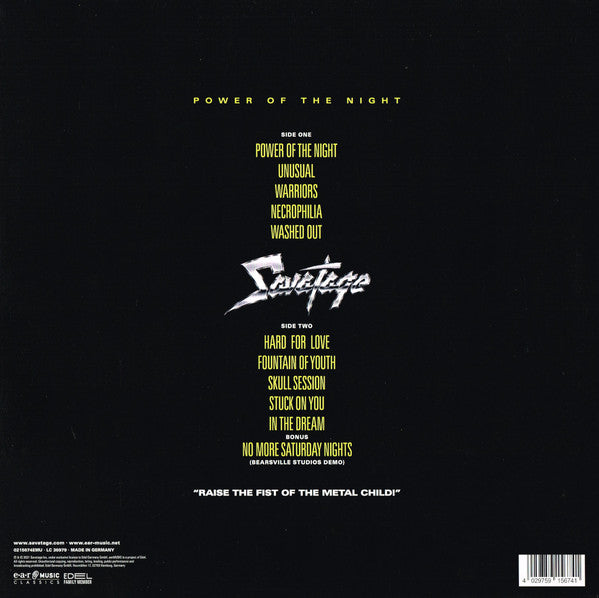 Savatage : Power Of The Night (LP, Album, RE, RM, 180)