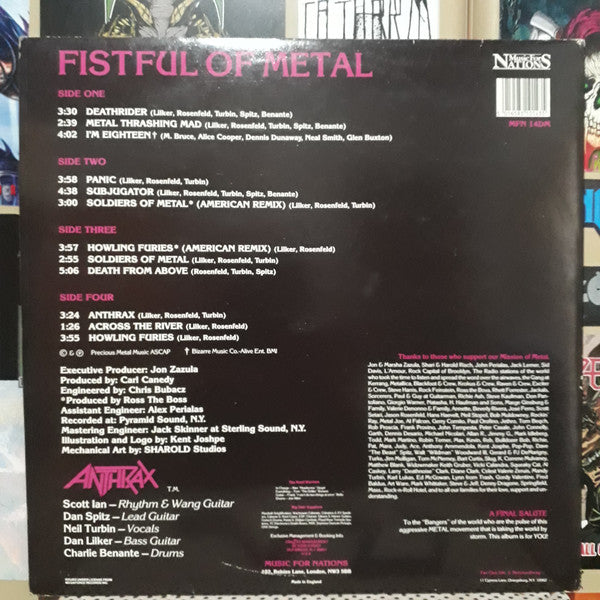 Anthrax : Fistful Of Metal (2x12", Album, RE, RM, Gat)