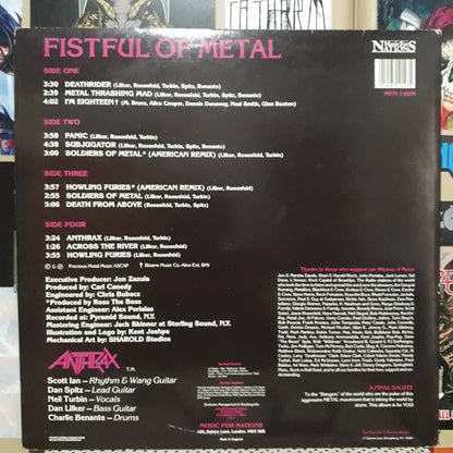 Anthrax : Fistful Of Metal (2x12", Album, RE, RM, Gat)