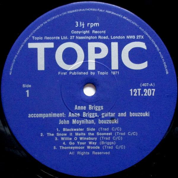 Anne Briggs : Anne Briggs (LP)