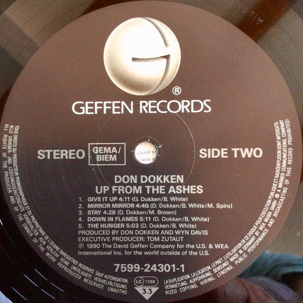 Don Dokken : Up From The Ashes (LP, Album)
