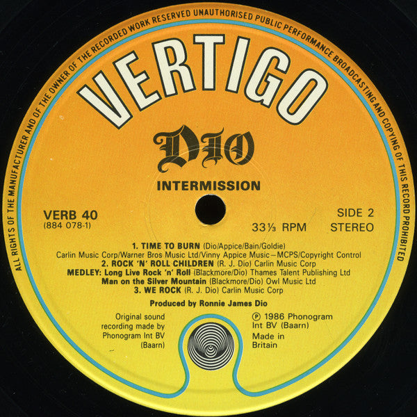 Dio (2) : Intermission (12", MiniAlbum, Ltd)