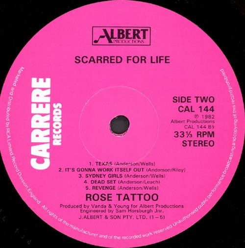 Rose Tattoo : Scarred For Life (LP, Album)