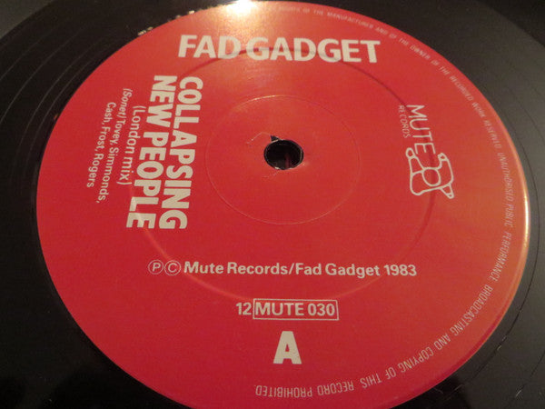 Fad Gadget : Collapsing New People (Extended Versions) (12", Single, MVS)
