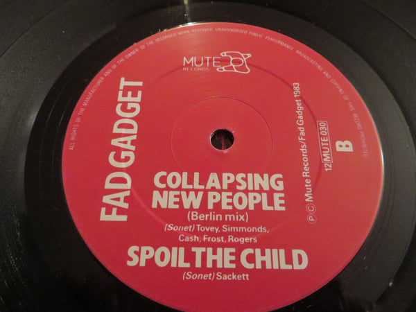 Fad Gadget : Collapsing New People (Extended Versions) (12", Single, MVS)