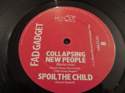 Fad Gadget : Collapsing New People (Extended Versions) (12", Single, MVS)