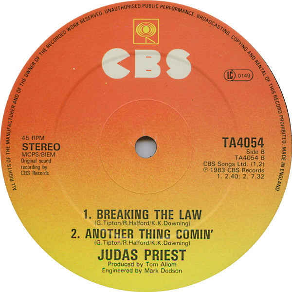 Judas Priest : Freewheel Burning (12")
