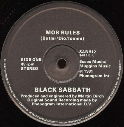 Black Sabbath : Mob Rules (12", Single)