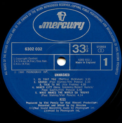 Kiss : Unmasked (LP, Album)