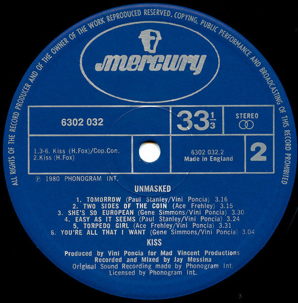 Kiss : Unmasked (LP, Album)