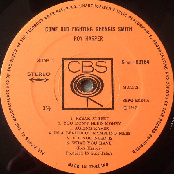 Roy Harper : Come Out Fighting Ghengis Smith (LP, Album)