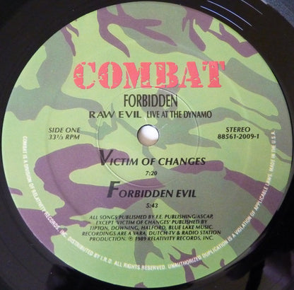 Forbidden (3) : Raw Evil - Live At The Dynamo (12", EP)