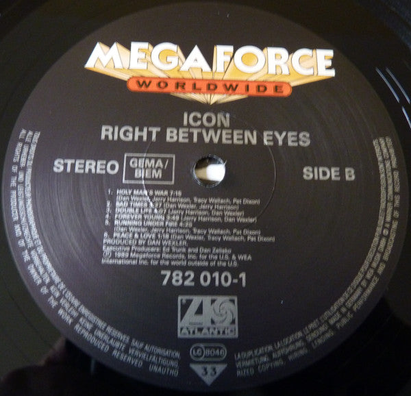 Icon (20) : Right Between The Eyes (LP, Album)